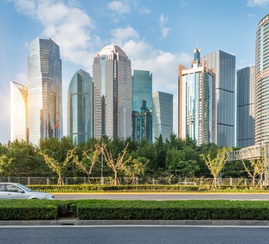 urban traffic with cityscape urban traffic with cityscape in modern city of China.